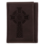Celtic Cross Brown Genuine Leather Wallet