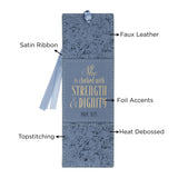 She Is Clothed with Strength and Dignity Faux Leather Bookmark