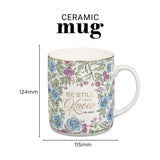 Be Still and Know Floral Ceramic Mug