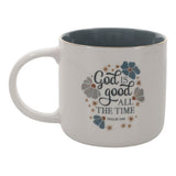 God Is Good All the Time Ceramic Mug with Teal Interior
