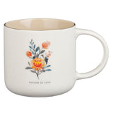 Thinking of You Four-Piece Cream and Taupe Ceramic Mug Set