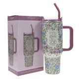Be Still and Know That I Am God Large Stainless Steel Mug with Handle and Straw