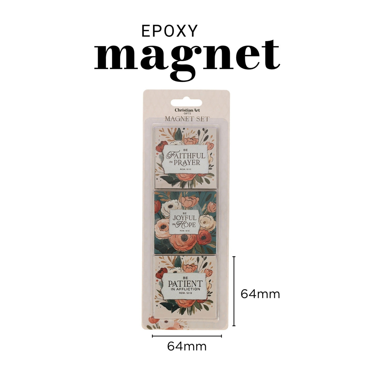 Joyful Patient Faithful Three-Piece Magnetic Set