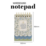 She Is Clothed with Strength and Dignity Blue Floral Three-Layer Wirebound Notepad