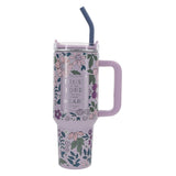 Travel Mug - Trust in the Lord (Stainless Steel, Purple, Large, Handle & Straw)