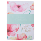 Never Give Up Ever Coral Poppies Two-Piece Notebook Set