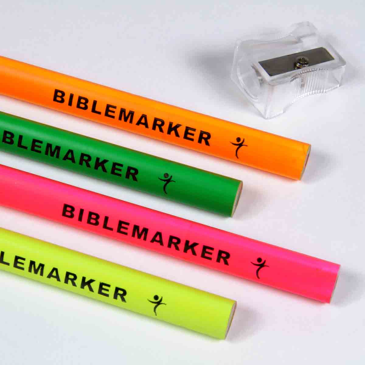 4-Piece Assorted Colors Jumbo Dry Highlighter Bible Markers With Sharpener