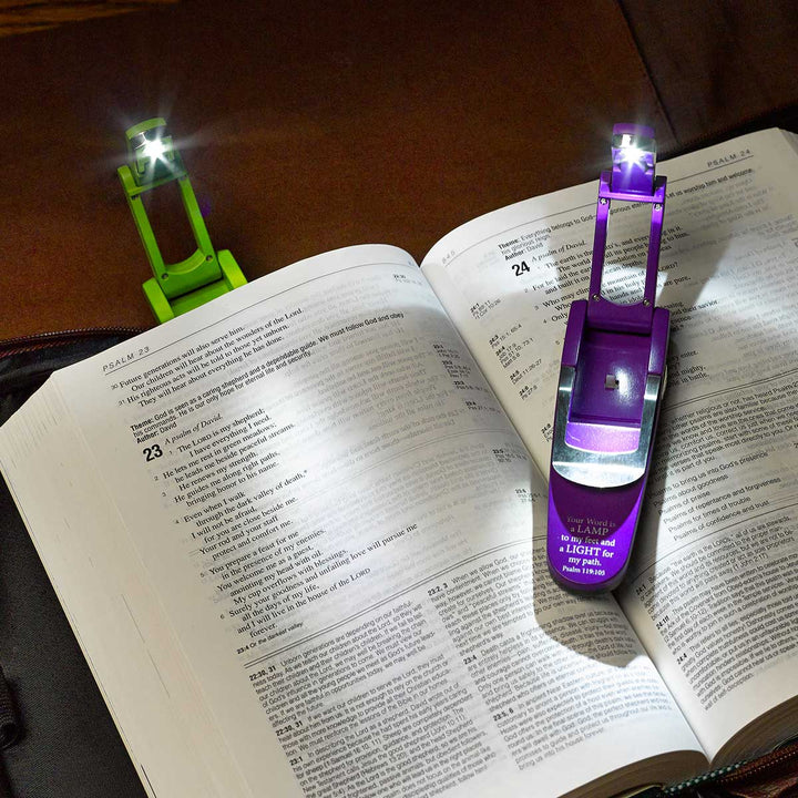 Psalm 119:105 Your Word Is A Lamp Purple Hydraulic Book Light