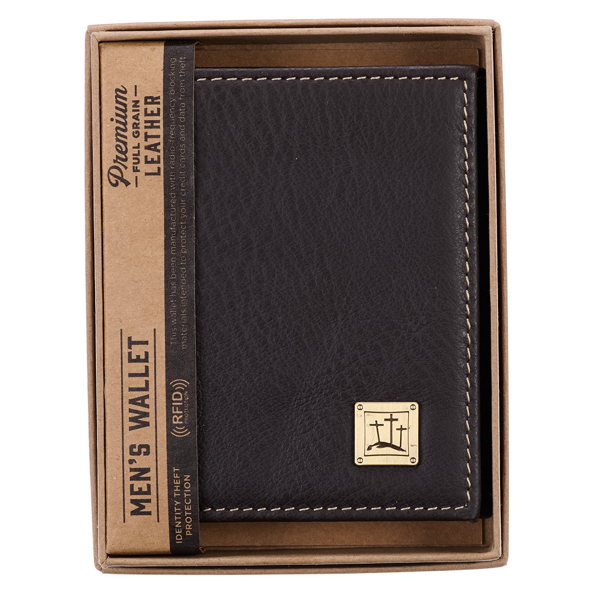 Three Crosses Brown (Genuine Leather Wallet)