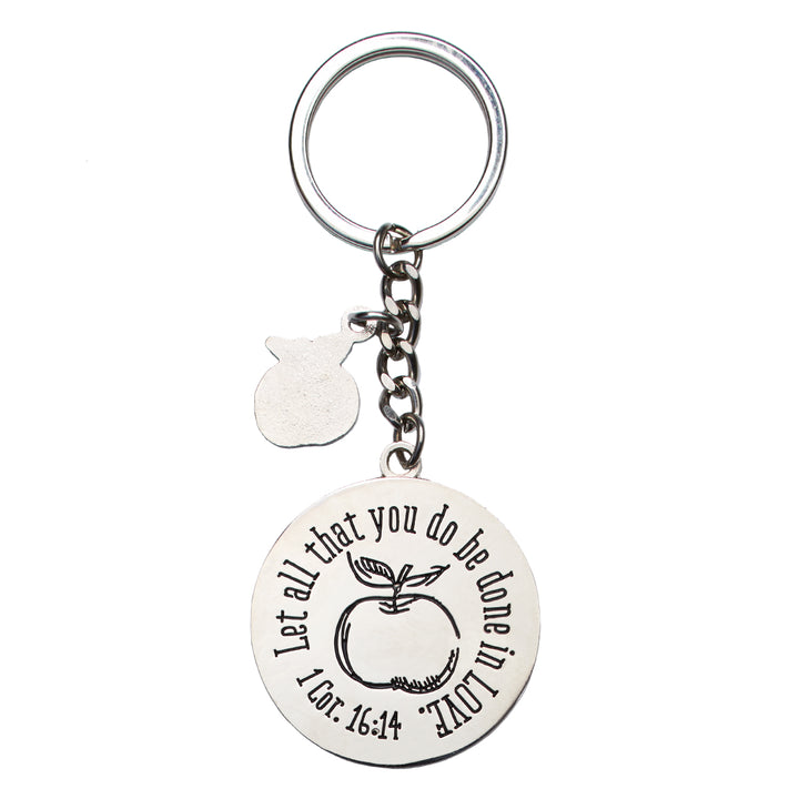 It Takes A Big Heart To Shape Little Minds Navy Metal Key Ring In A Tin