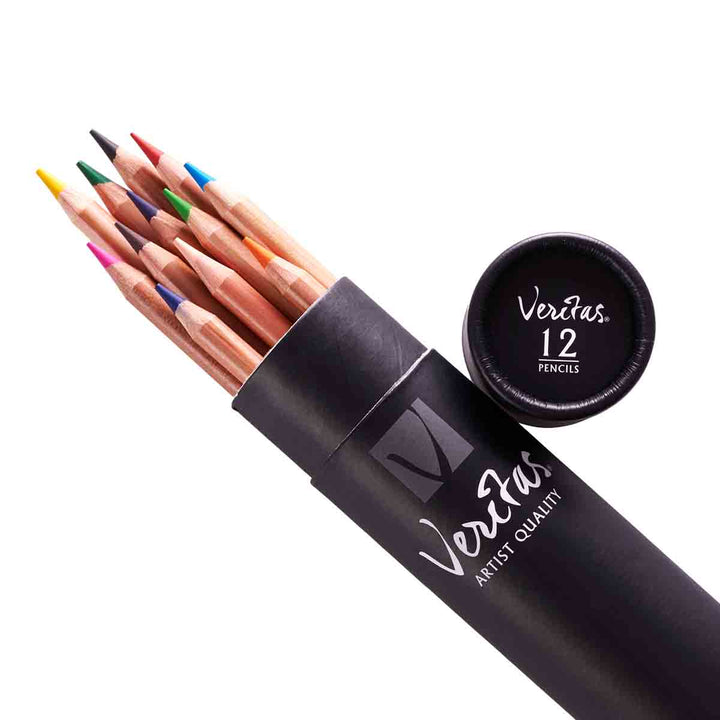Veritas Coloring Pencils In Cylinder (Set Of 12)(Coloring Pencils)