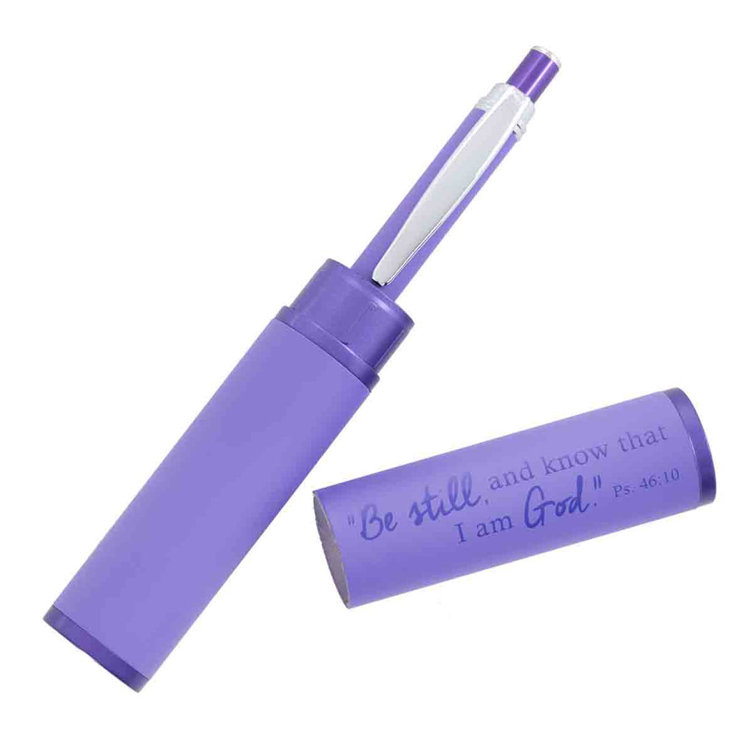 Psalm 46:10 Be Still And Know Purple (Metal Pen In Tube)