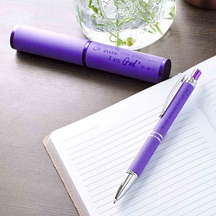 Psalm 46:10 Be Still And Know Purple (Metal Pen In Tube)