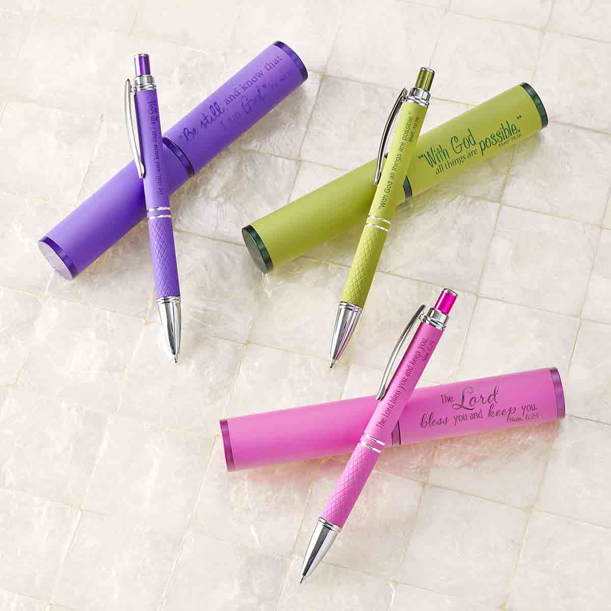 Matthew 19:26 All Things Possible Green (Metal Pen In Tube)