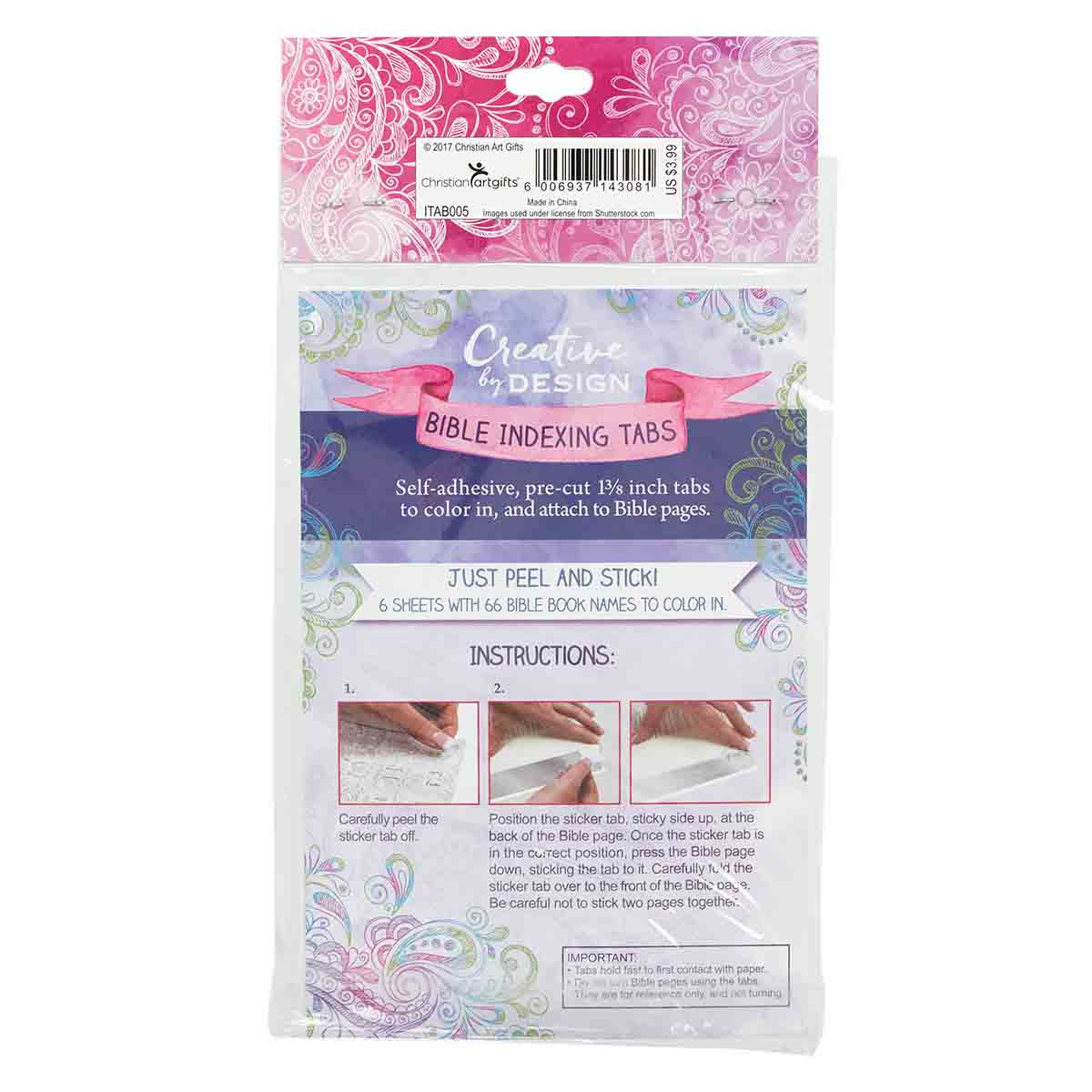Peel And Stick Coloring Bible Indexing Tabs - Set Of 6