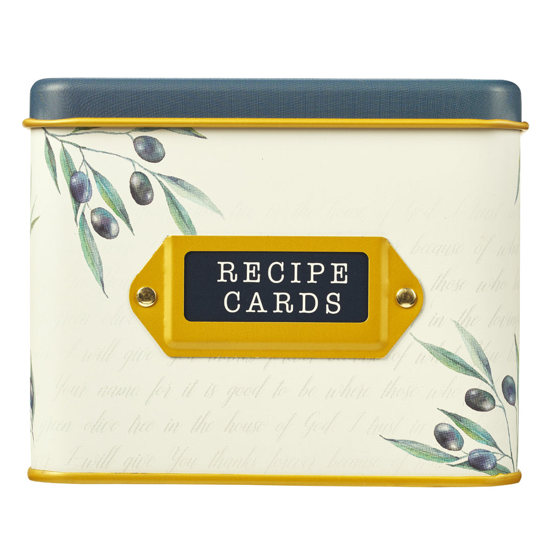 Thankful, Grateful, Blessed Recipe Cards In Tin