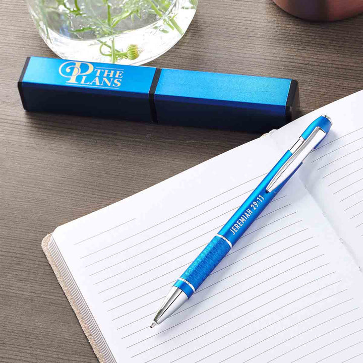 Jeremiah 29:11 For I Know The Plans I Have For You Blue (Metal Pen In Tube)