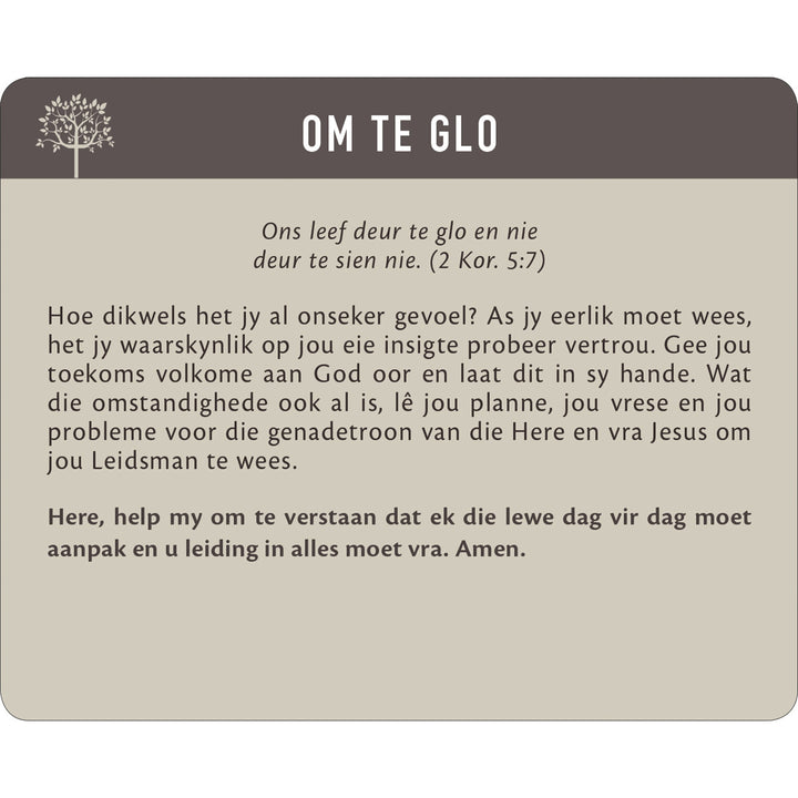 Geanker In Die Woord Afrikaans Prayer Cards In Tin