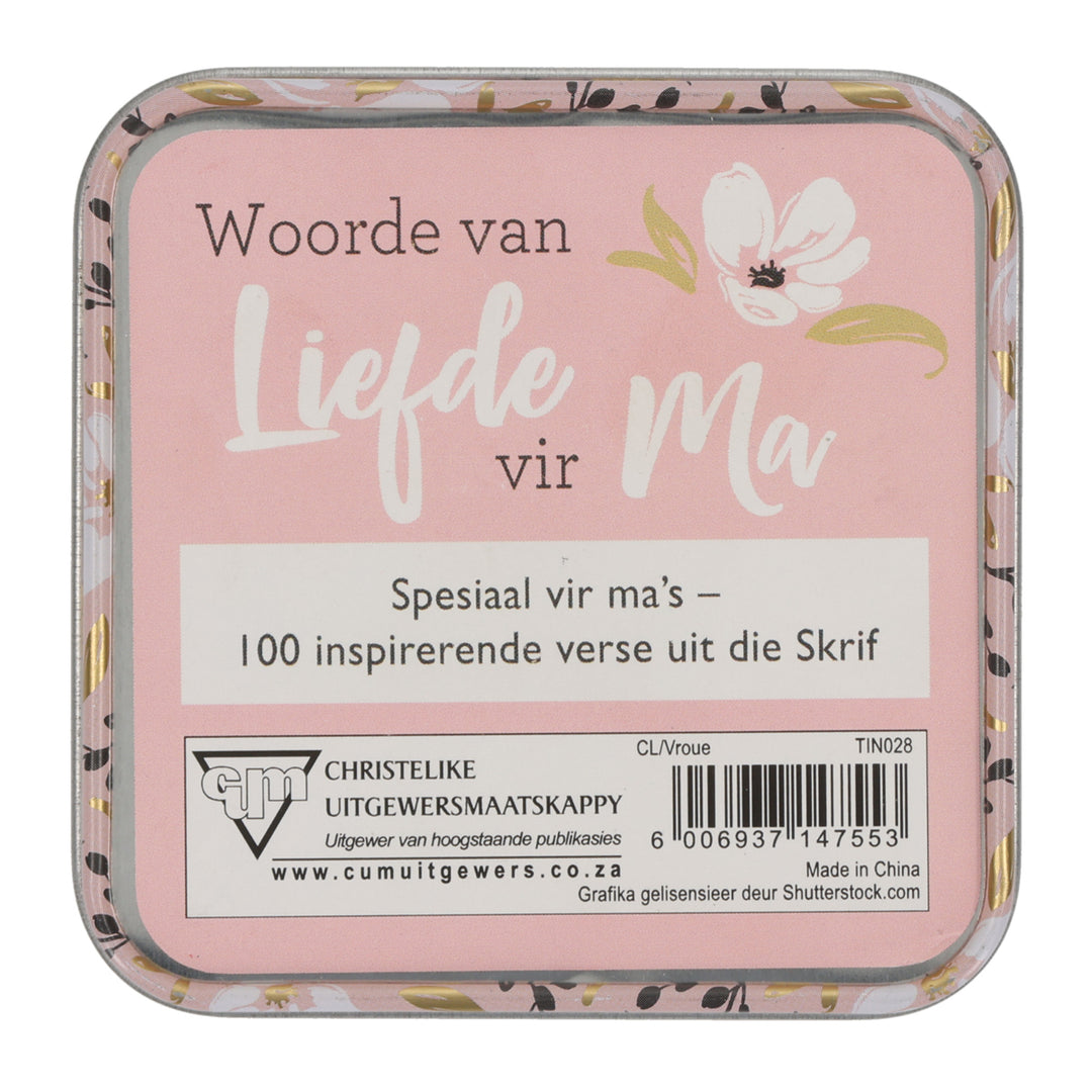 Woorde Van Liefde vir Ma Afrikaans Cards In Tin - Inspirasie uit die Skrif