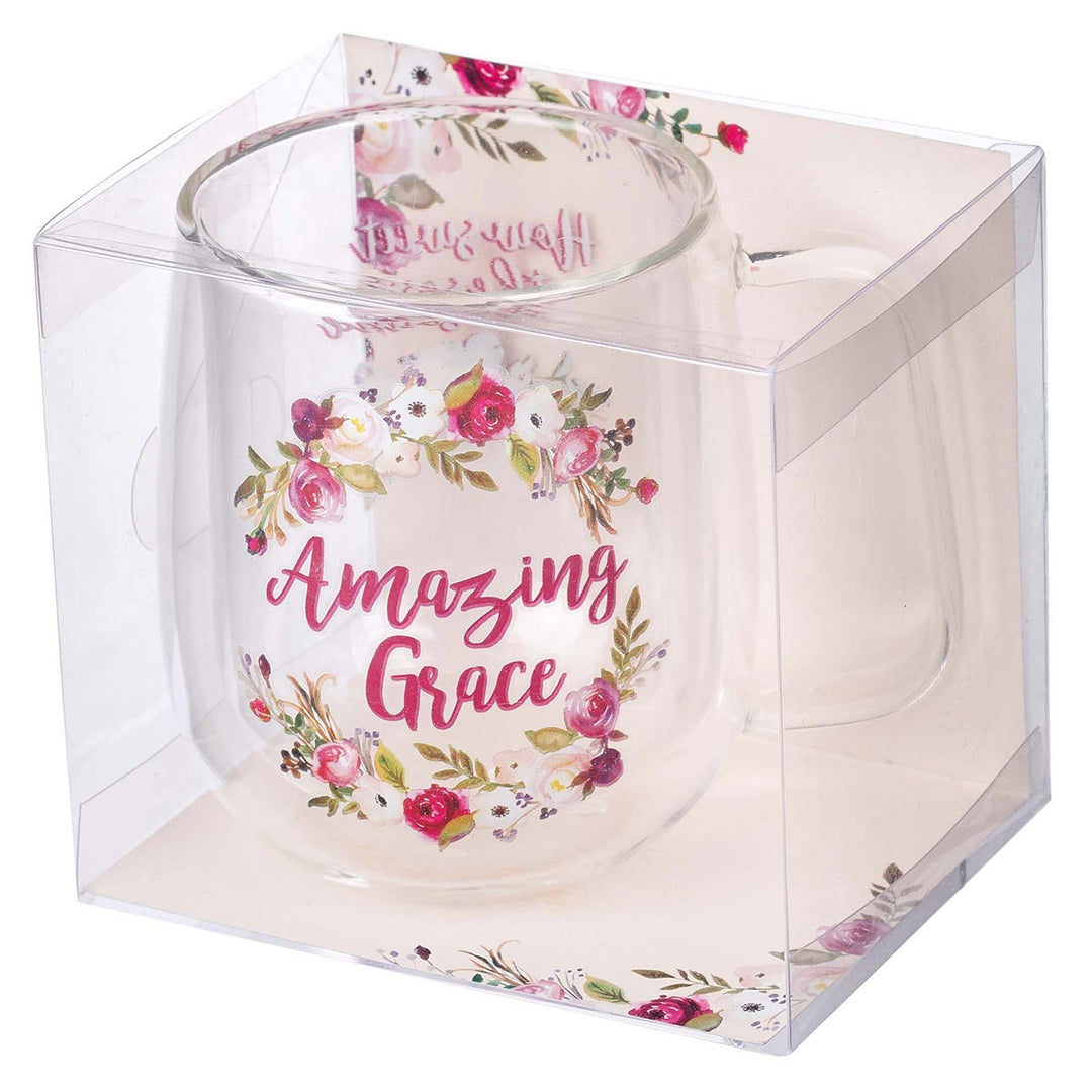 Amazing Grace Double-Wall Glass Mug