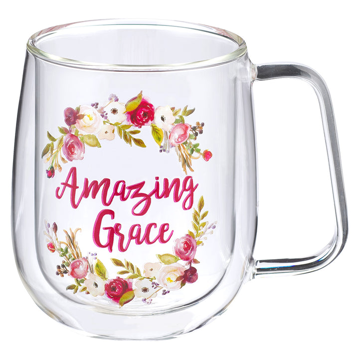 Amazing Grace Double-Wall Glass Mug