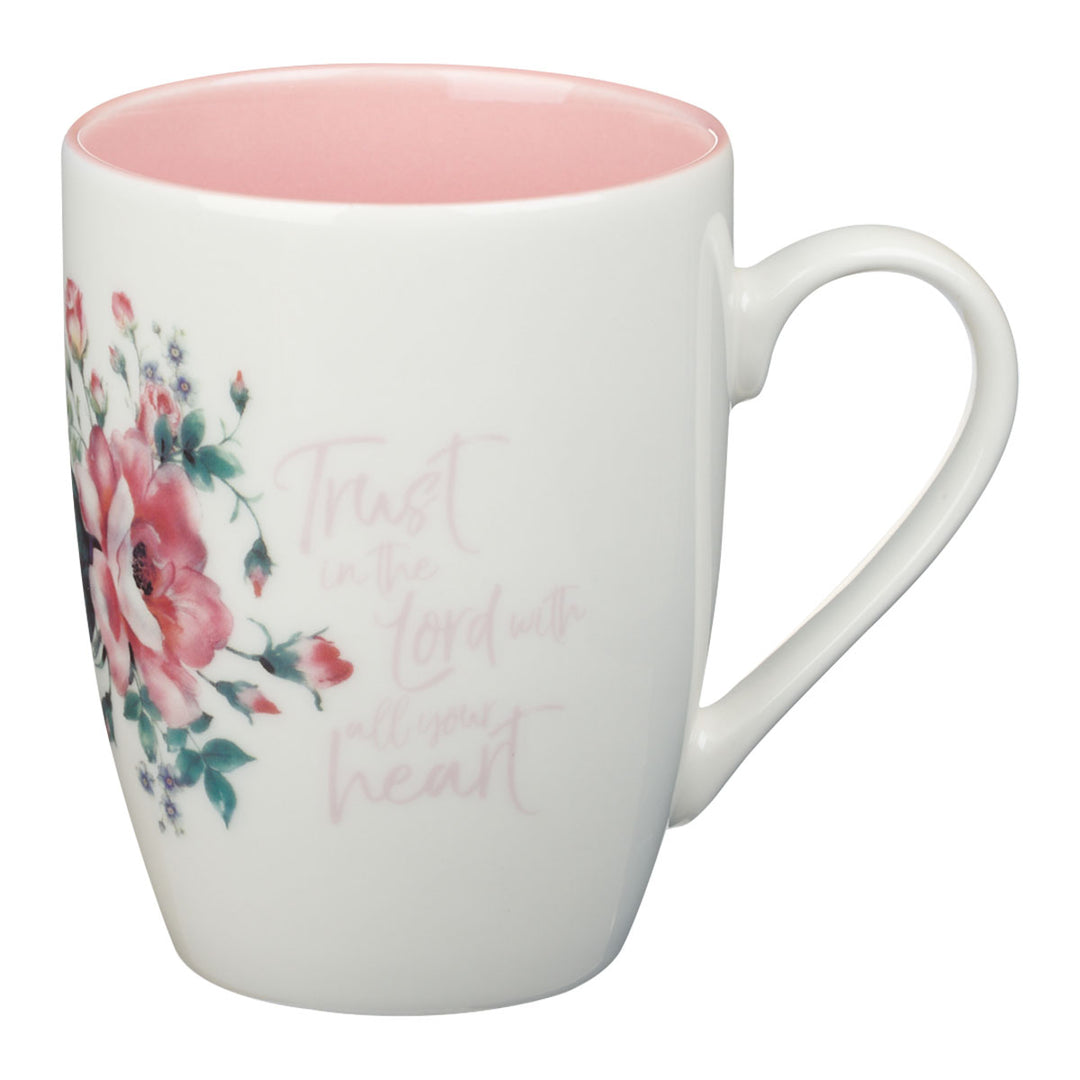 Trust In The Lord Pink Interior Ceramic Mug