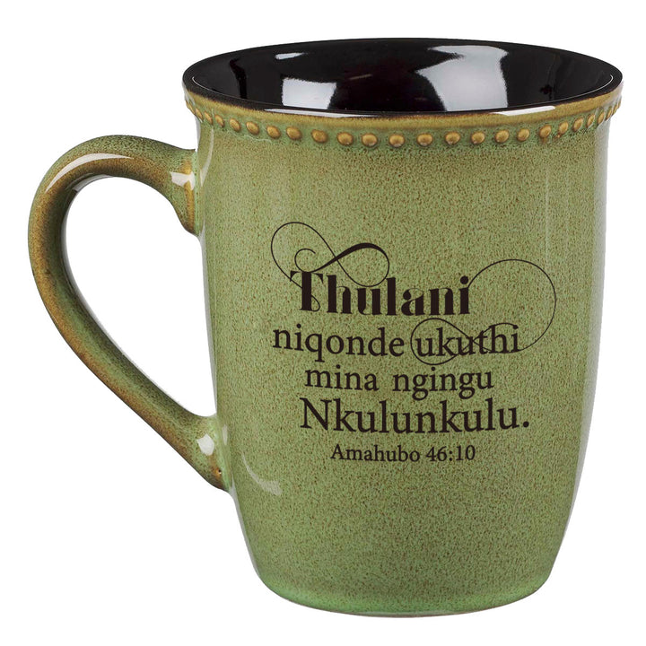 Thulani Zulu Sage Green With Brown Interior Stoneware Mug