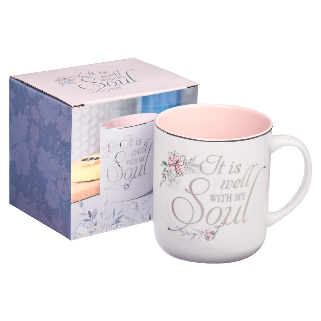 It Is Well With My Soul Silver Foiled Lettering Ceramic Mug