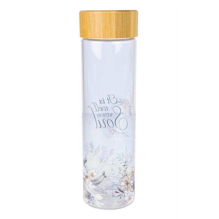 It Is Well With My Soul Glass Water Bottle With Sleeve