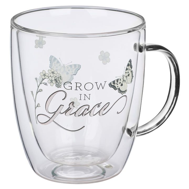 Grow In Grace Bamboo Lidded Glass Mug - Psalm 23:6