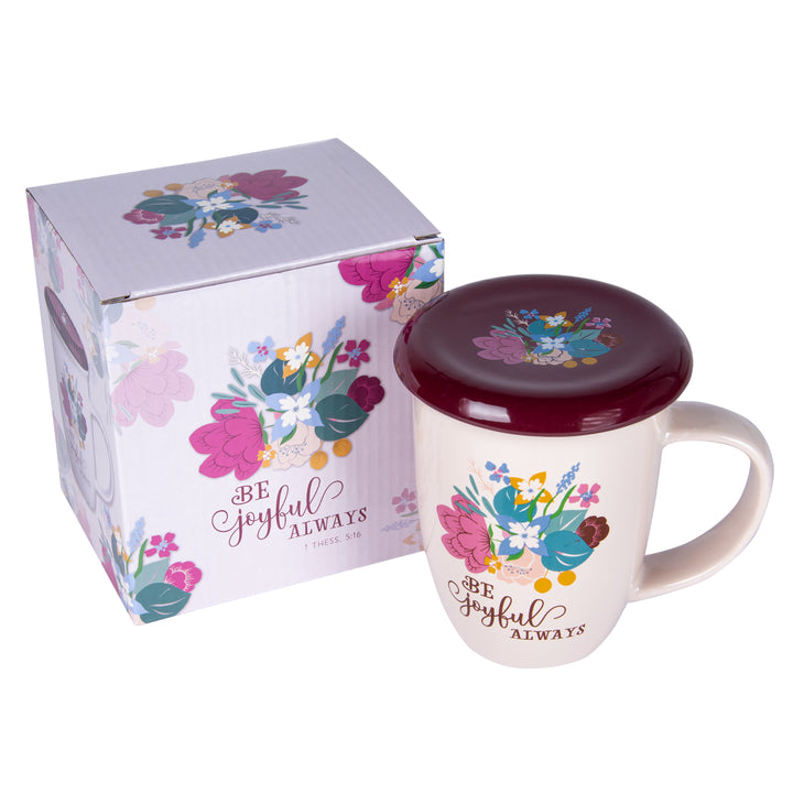 Be Joyful Always Lidded Ceramic Mug