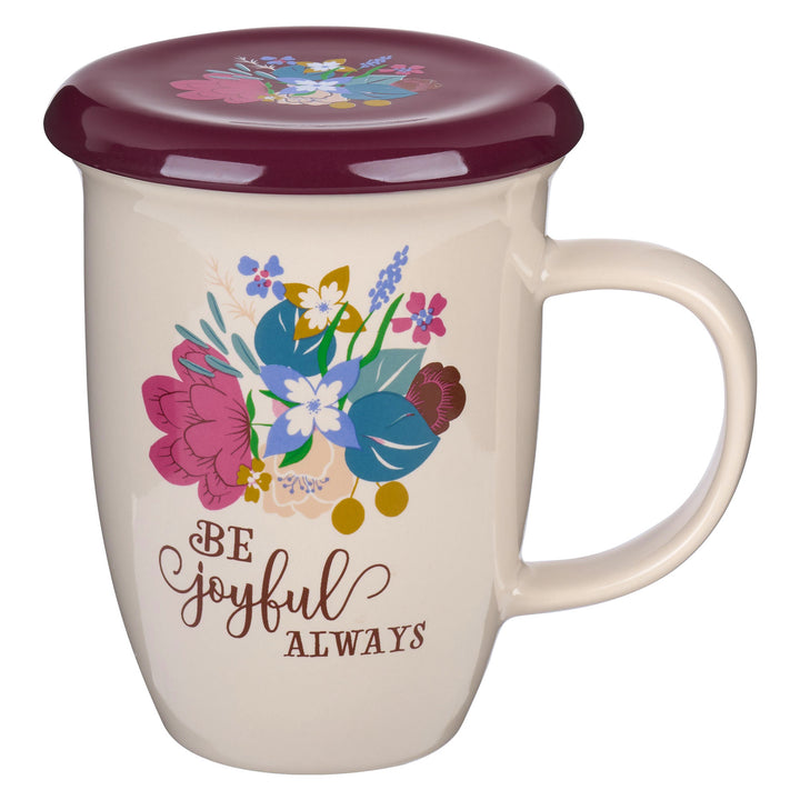 Be Joyful Always Lidded Ceramic Mug