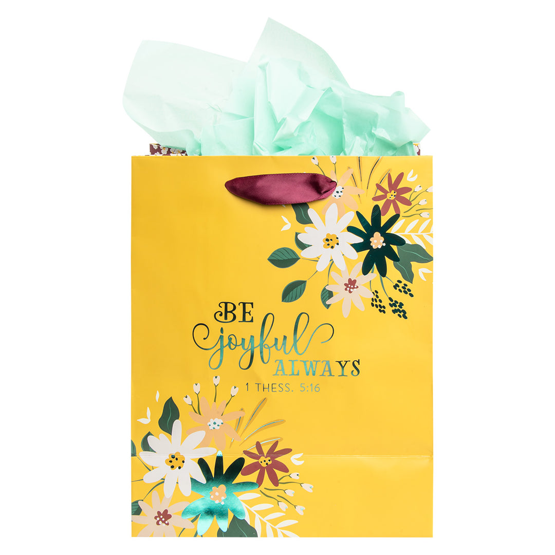 Happy Birthday Yellow Medium Gift Bag With Gift Tag