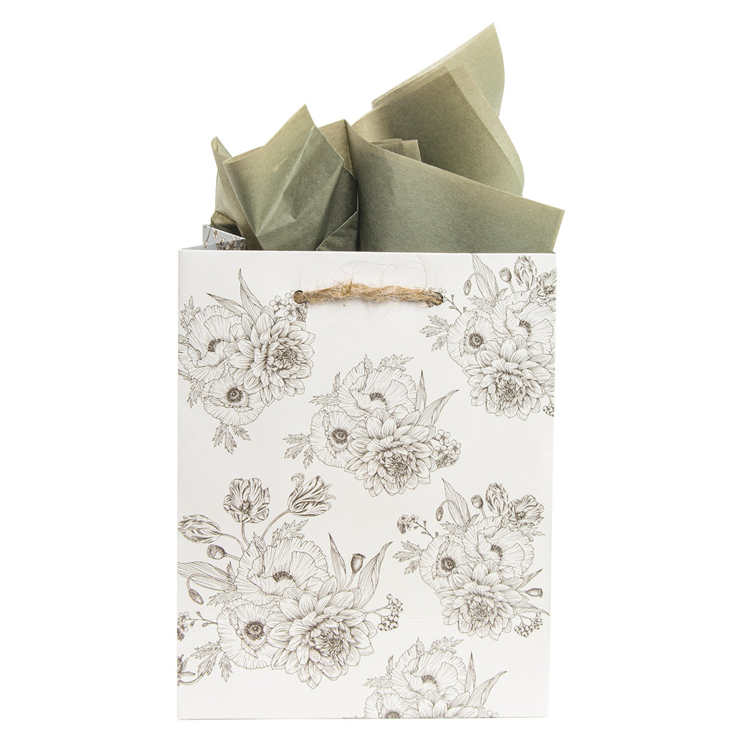 Cherish Every Moment Floral Butterfly Small Gift Bag With Gift Tag