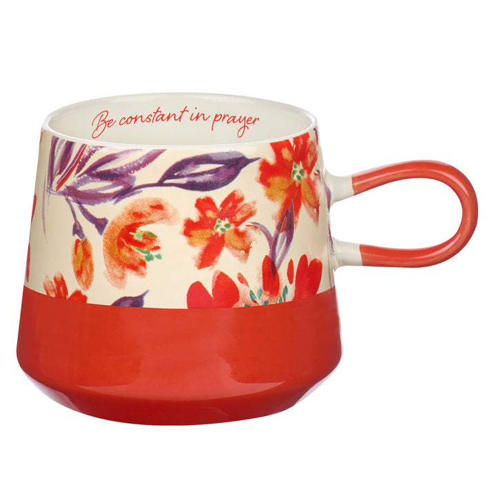 Be Constant In Prayer Floral Orange Double Mold Ceramic Mug