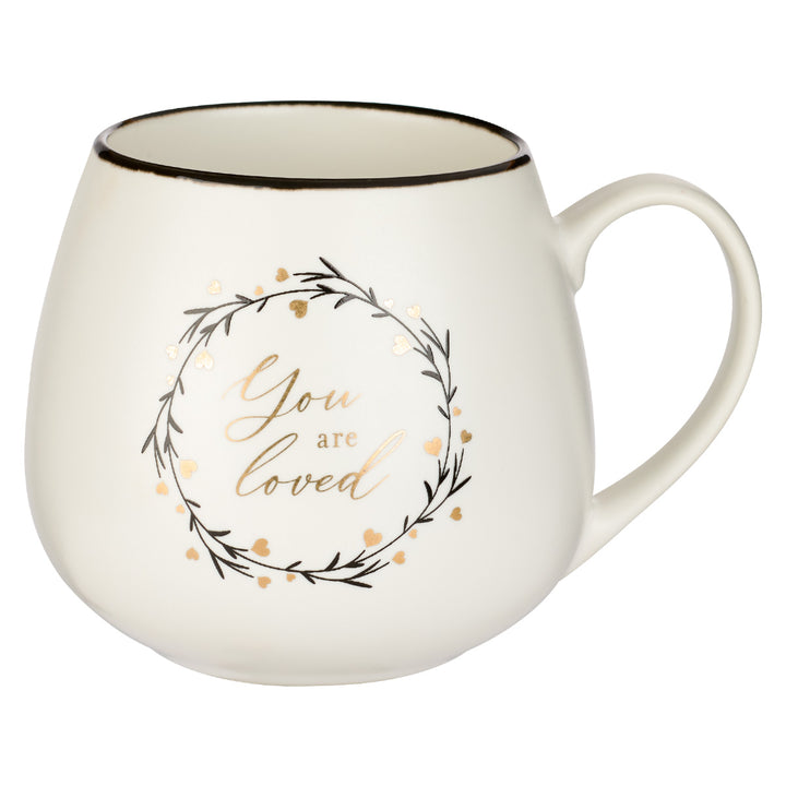 You Are Loved White Background Willows Ring Ceramic Mug