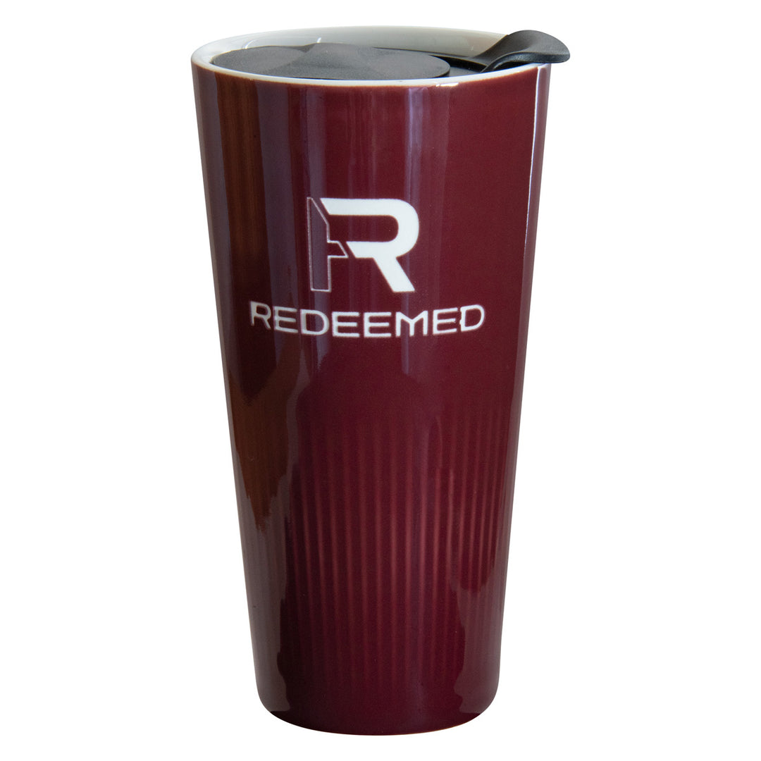 Redeemed Burgundy Ceramic Travel Mug