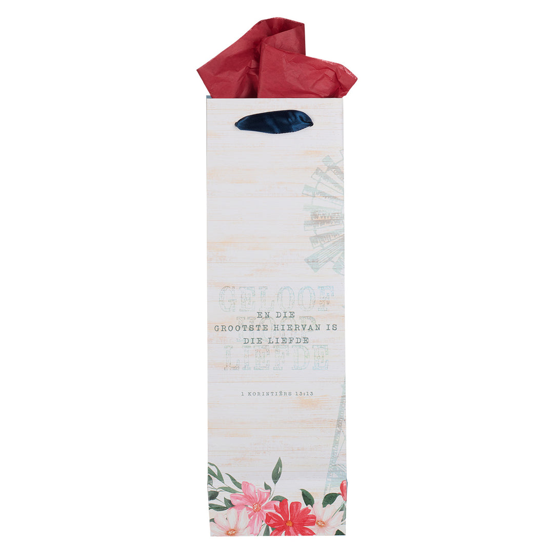 Liefde Oorwin Alles Bottle Gift Bag