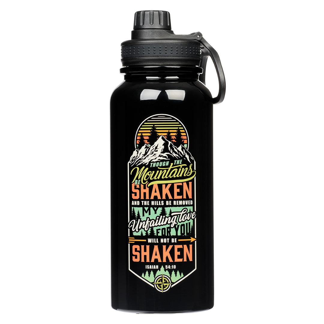 Though The Mountains Be Shaken Stainless Steel Water Bottle - Isaiah 54:10