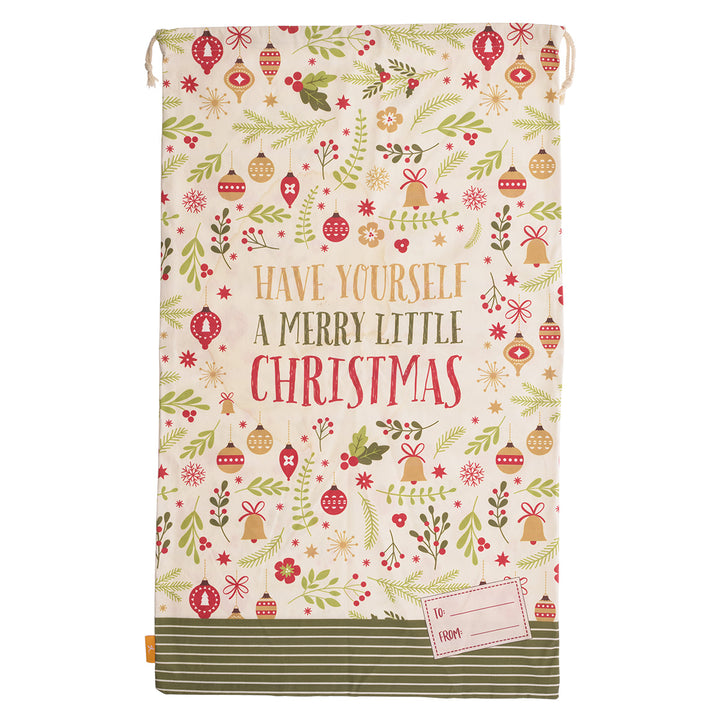 Have Yourself A Merry Little Christmas Jumbo Canvas Drawstring Bag