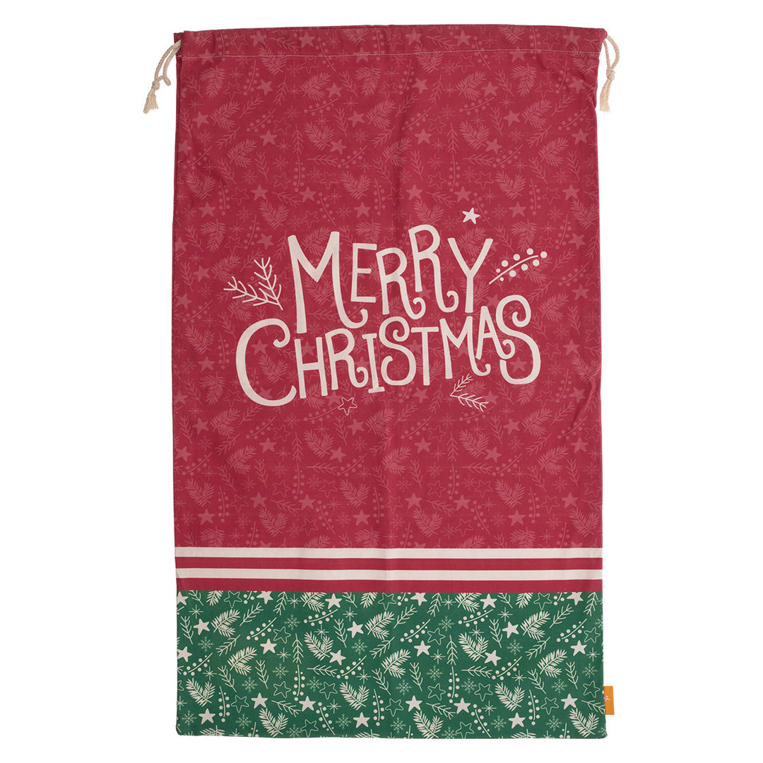 Merry Christmas Jumbo Canvas Drawstring Bag