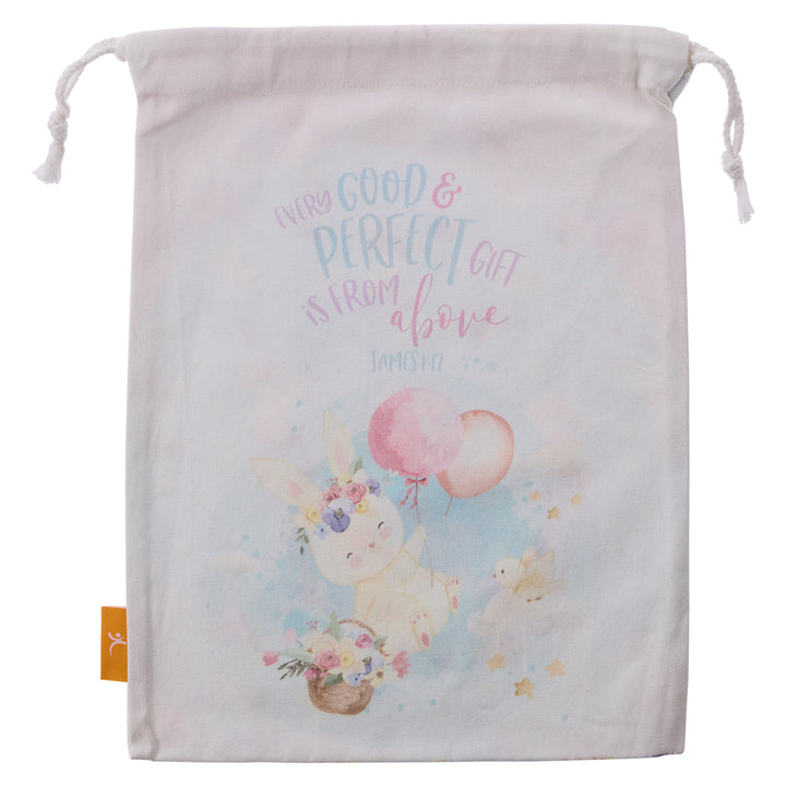 Every Good And Perfect Gift Is From Above Large Cotton Drawstring Bag - James 1:17