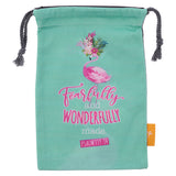 Especially For You Flamingo Small Cotton Drawstring Bag