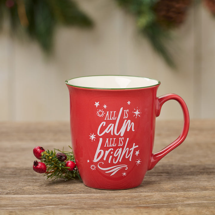 All Is Calm, All Is Bright Red Ceramic Mug