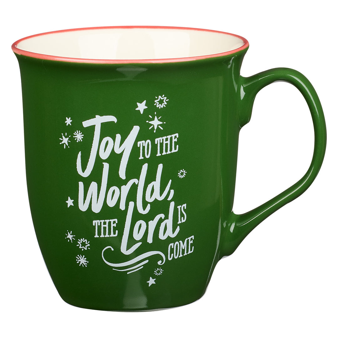 Joy To The World, The Lord Is Come Green Ceramic Mug