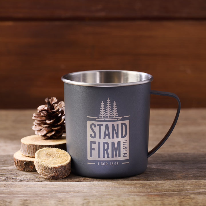 Stand Firm Grey Stainless Steel Mug - 1 Cor. 16:13