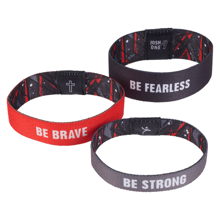 Be Strong, Be Brave, Be Fearless (Pack Of 3)(Elastic Wristbands)