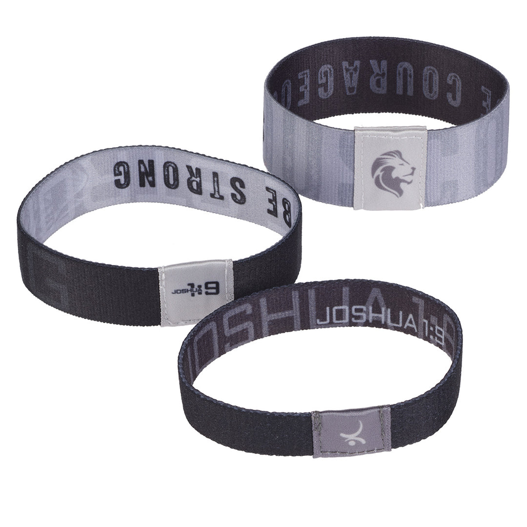 Be Strong, Be Courageous (Pack Of 3)(Elastic Wristbands)
