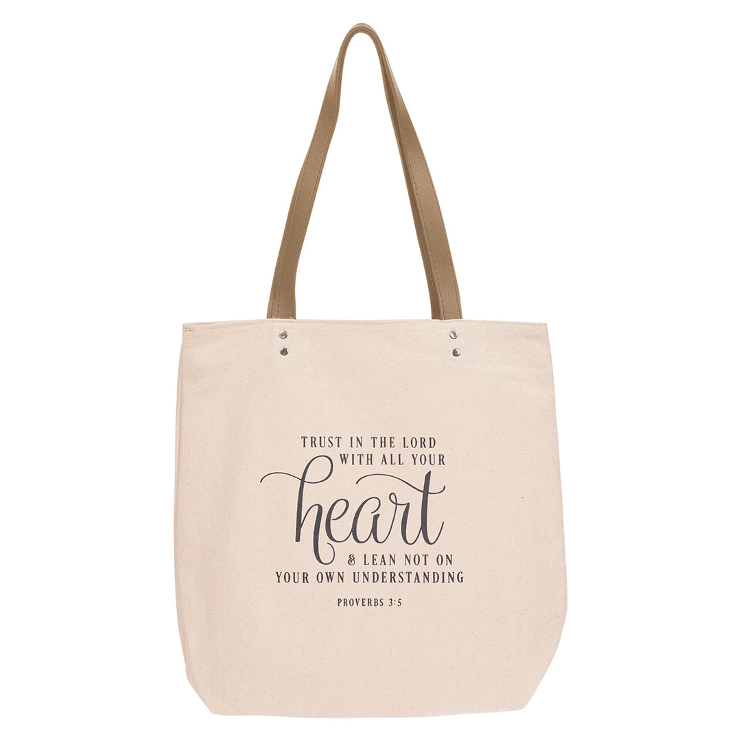 Trust In The Lord With All Your Heart Canvas Tote Bag - Proverbs 3:5