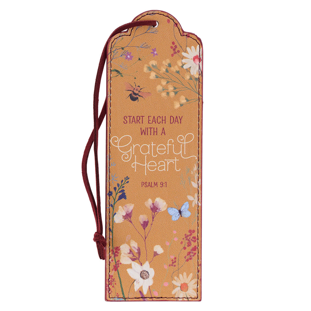 Start Each Day With A Grateful Heart (Faux Leather Pagemarker)